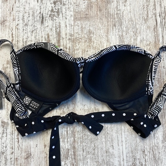 Coco Reef NWT Divine Power Black Multi Polka Dot Underwire Bikini Top 32/24D - Picture 5 of 9